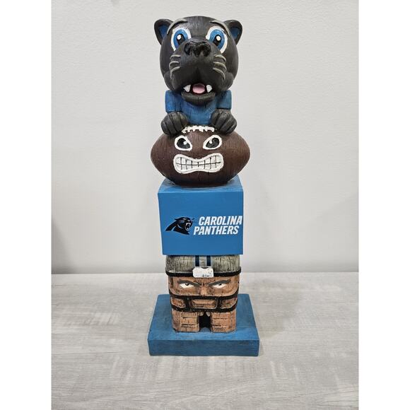 Carolina Panthers NFL Tiki Totem Lawn Garden Statue all weather Figure - Picture 1 of 6